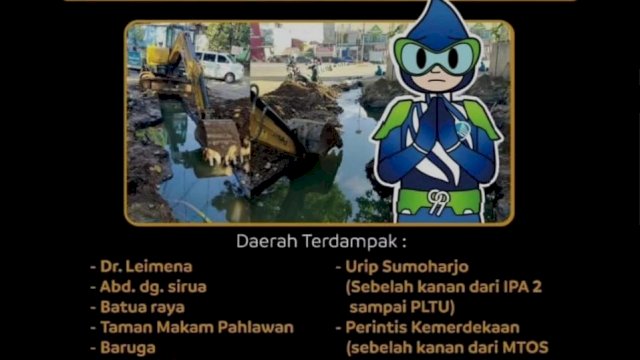 informasi kebocoran pipa PDAM. 