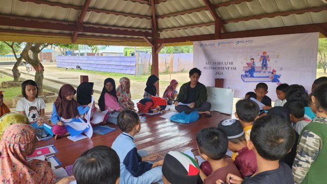 Kegiatan “Rumah Belajar” di Kelurahan Kaluku Bodoa, Kota Makassar. Foto: dok Pelindo