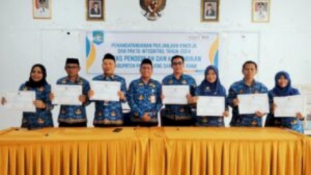  Dinas Pendidikan dan Kebudayaan Kabupaten Pangkep (Pangkajene dan kepulauan) melakukan Penandatangan perjanjian kinerja dan Pakta integritas tahun 2024 ||Foto: Ist