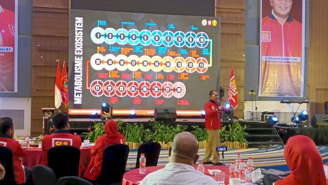 Walikota Makassar Mohammad Ramdhan Pomanto saat melakukan pemaparan terkait Global Food Hub, foto: HN/Sinta.