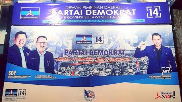 Suasana Kantor DPD Partai Demokrat Sulsel saat malam hari, foto: HN/Sinta