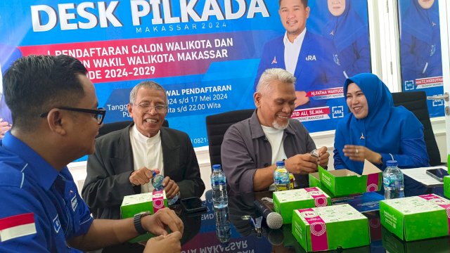 Ketua Desk Pilkada Demokrat Makassar Fatma Wahyuddin, saat menerima Amri Arsyid, (Foto: HN/Sinta)