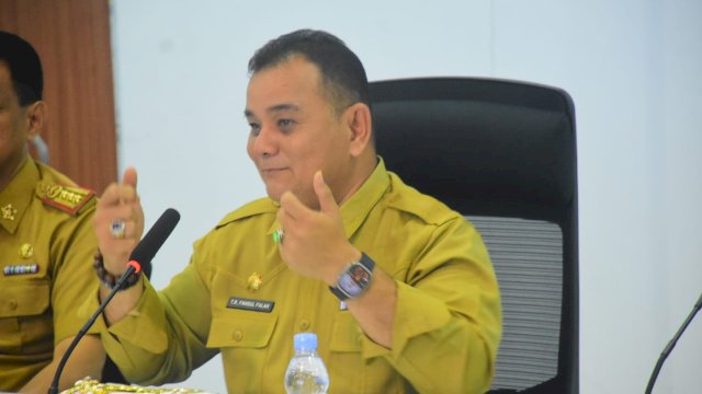 Pj Bupati Sinjai, T.R Fahsul Falah mengajak seluruh masyarakat yang memiliki hak pilih untuk datang ke Tempat Pemungutan Suara (TPS) pada hari pemungutan suara, 14 Februari 2024 || Foto: Humas