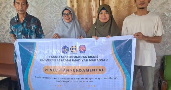 Uji Kesadaran Bayar Pajak Warga Gowa, Dosen Unismuh Lakukan Penelitian dengan Pendekatan A’bulosibatang