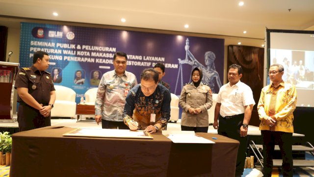 Suasana penandatanganan Perwali keadilan restoratif, foto: HN/Sinta