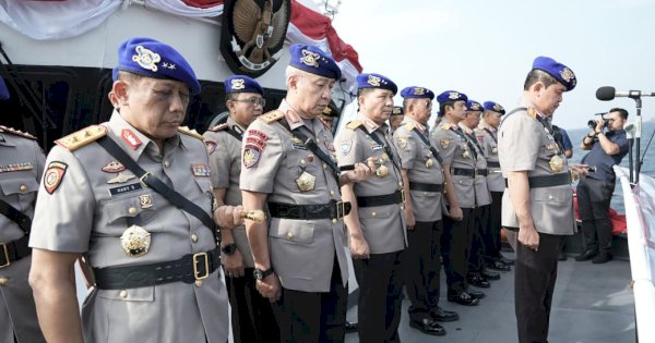 Peringati Hari Bhayangkara ke-78, Korpolairud Baharkam Polri Gelar Upacara Tabur Bunga