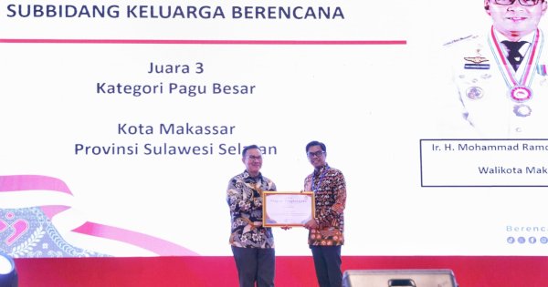 Realisasi Dana BOKB Masuk Kategori Tinggi, Makassar Diganjar Penghargaan dari BKKBN