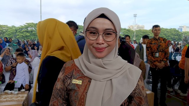 Pemimpin Perum Bulog Kantor Cabang Makassar Karmila Hasmin Marunta, Foto: HN/Sinta.