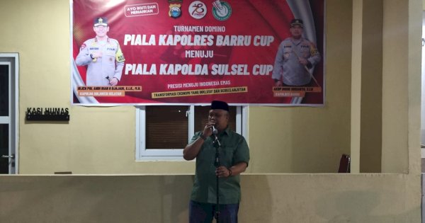 Ratusan Warga Main Domino di Polres Barru: Perebutkan Tiket Piala Kapolda Sulsel Cup