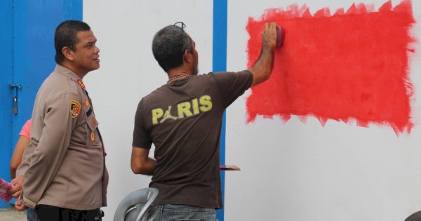 Semarak HUT Bhayangkara Ke-78, Kapolres Gowa Gelar Lomba Mural