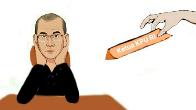 Karikatur Ketua KPU RI Hasyim Asy'ari (Dodi/harian.news)