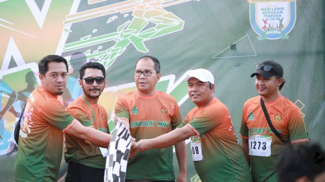 Wali Kota Makassar Moh Ramdhan Pomanto menghadiri event Ansor Fun Run yang digelar GP Ansor Makassar di Masjid Kubah 99, Minggu (09/06/2024).
