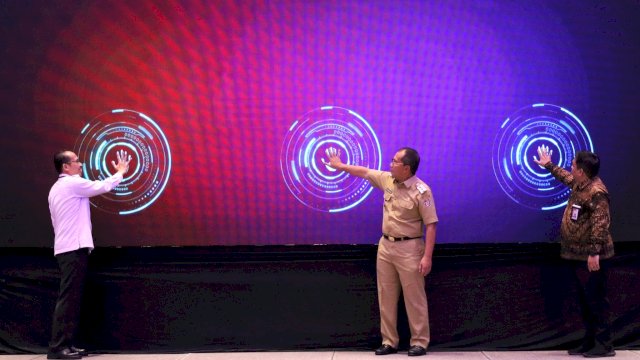 Launching aplikasi APIP TA’ inovasi Inspektorat Kota Makassar, di Hotel Four Point by Sheraton, Selasa (16/7/2024).