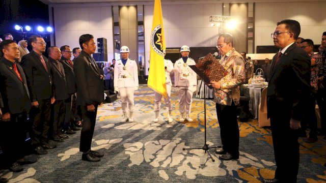 Wali Kota Makassar Moh Ramdhan Pomanto menghadiri pelantikan Ikatan Keluarga Alumni Pendidikan Tinggi Kepamongprajaan (IKAPTK) Kota Makassar periode 2024-2029, di Hotel Claro Makassar, Sabtu (20/07/2024).
