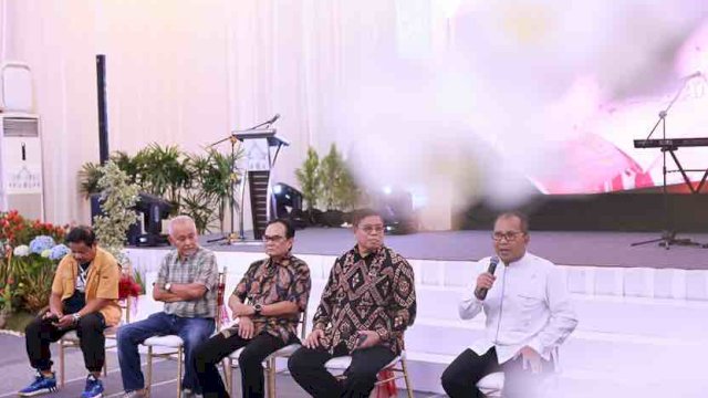 Danny Pomanto pada acara Halal bihalal dengan para atlet dan mantan atlet se-Sulsel di Jl. Amirullah, Minggu, 28 April 2024.