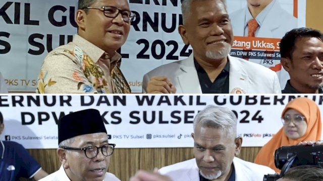 Kandidat Calon Gubernur Sulsel, Moh Ramdhan Pomanto dan Ilham Arief Sirajuddin usai menjalani fit and propertes di PKS. Foto: dok HN/Sinta