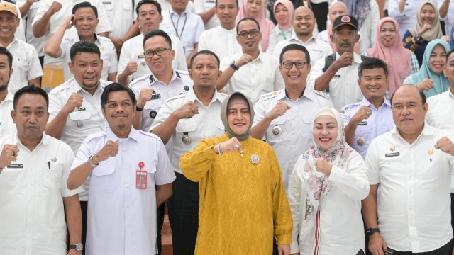 Rapat Kordinasi (Rakor) persiapan lomba kelurahan tingkat Provinsi, di Auditorium PKK Makassar, Rabu (08/05/2024).
