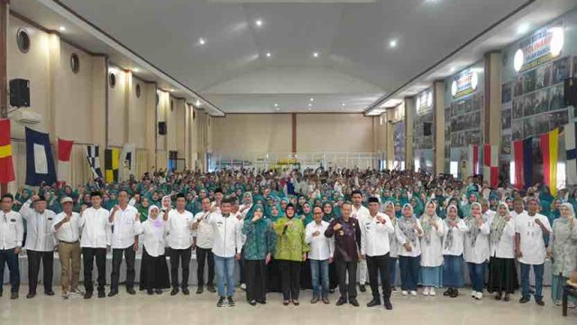 Acara halalbihalal bersama pemerintah Kecamatan Mamajang, di Aula Kampus Politeknik Maritim (POLIMARIM) AMI, Jumat (03/05/2024).