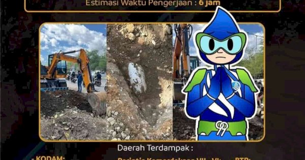 Pengerjaan Dinas PU, PDAM Makassar Lakukan Relokasi Pipa Hari Ini di Tamalanrea