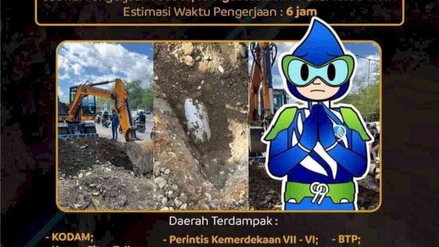 Pengerjaan Dinas PU, PDAM Makassar Lakukan Relokasi Pipa Hari Ini di Tamalanrea