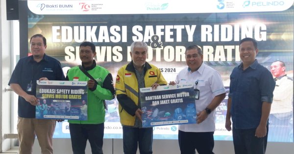 HUT RI ke-79, Pelindo Group Wilayah Makassar Gelar Safety Riding & Service Gratis Ojek Online dan Ojek Pangkalan