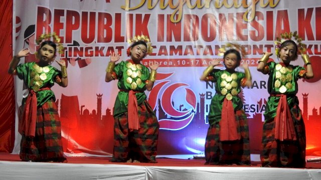 Pentas seni anak di Desa Binanga Sombaiya. (Foto/Ist)