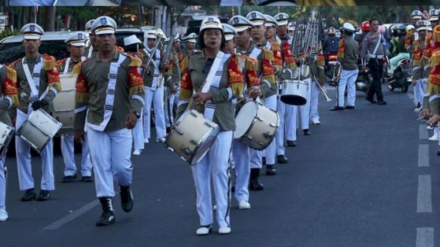 Ratusan Personel Satpol PP Kota Makassar Ikut Sukseskan HUT ke 79 RI