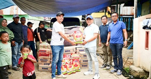 Peduli Korban Kebakaran, Dirut PDAM Makassar Beri Bantuan di Kaluku Bodoa