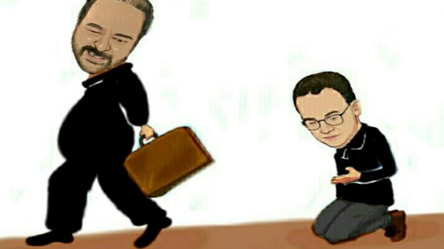 Karikatur Anies Baswedan dan Surya Paloh (Dodi/harian.news)