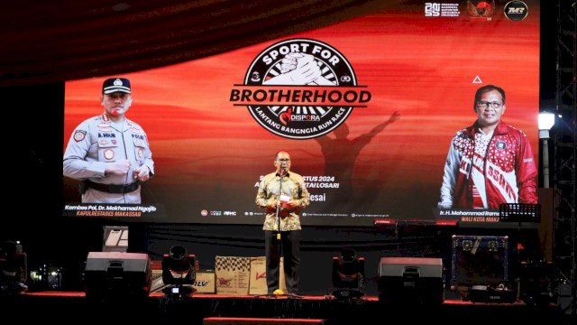 Pembukaan Lantang Bangia Run Race 2024, di Anjungan Losari, Sabtu (03/08/2024).