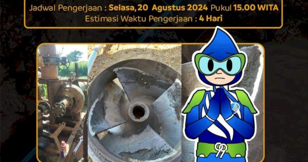 PDAM Makassar Lakukan Perbaikan Kerusakan Pompa PDAM di Moncongloe