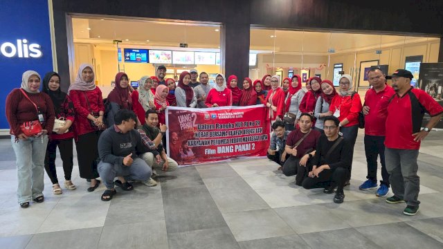Perumda Parkir Makassar menggelar Nobar Uang Panai 2. Foto: dok HN