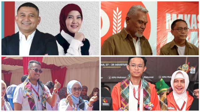 Paslon yang meramaikan Pilkada Makassar. Foto: dok HN/Sinta