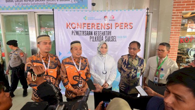 Calon Wakil Gubernur Sulsel Fatmawati Rusdi dalam konfrensi pers pemeriksaan kesehatan cakada Sulsel. Foto: dok