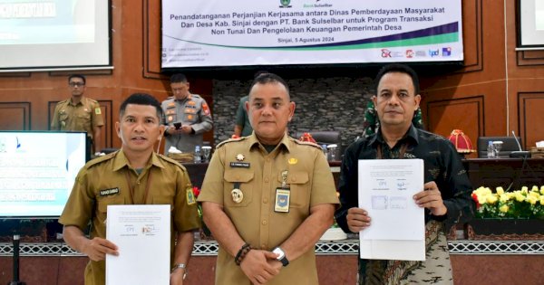 Dinas PMD dan Bank Sulselbar Sinjai Teken Kerjasama Pengelolaan Keuangan Desa