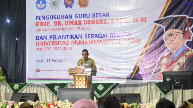 Sekda Sinjai Hadiri Pengukuhan Guru Besar dan Pelantikan Rektor UMSi