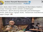 Anies Baswedan Curhat Batal ke Solo karena Delay, Netizen Sarankan Nebeng Jet Pribadi