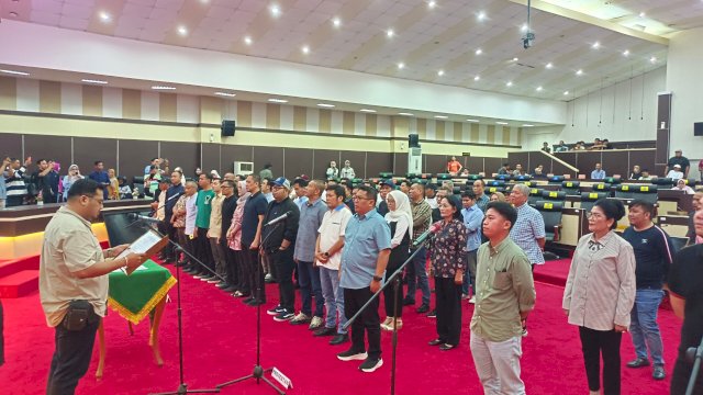 Suasana Gladi Bersih Pelantikan DPRD Sulsel. (Foto: Shinta/HN)