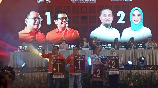 Pengundian Paslon Pilgub Sulsel: Danny-Azhar 1, Andalan Hati 2