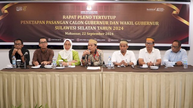 Tok! KPU Sulsel Akhirnya Tetapkan Dua Paslon Cagub-Cawagub di Pilkada 2024