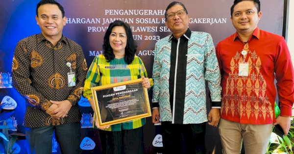 Disnaker Makassar Raih Penghargaan Pertumbuhan Coverage Kepesertaan Jamsostek Tertinggi di Sulsel