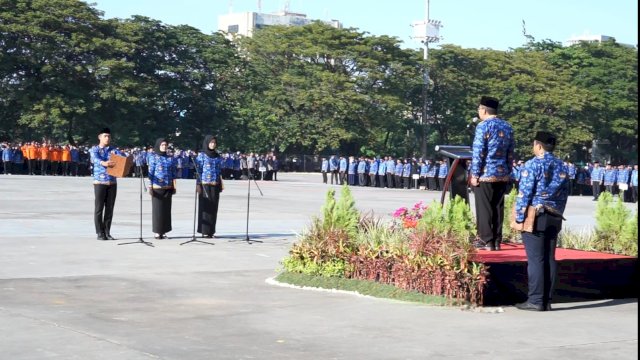 Upacara Hari Kesadaran Nasional di Pemkot Makassar. Foto: HN/Sinta