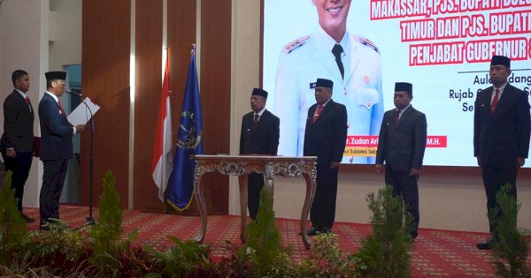 Prof Zudan Resmi Kukuhkan 4 Pjs Kepala Daerah di Sulsel