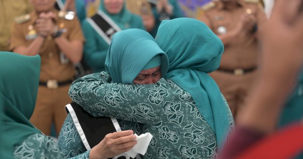 Momen Haru Indira Yusuf Ismail Pamit dari TP PKK Makassar