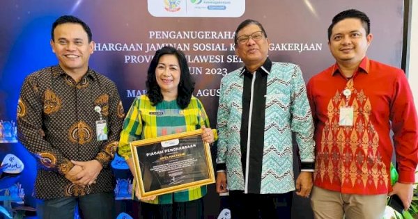 Disnaker Makassar Terima Penghargaan dari BPJS Ketenagakerjaan