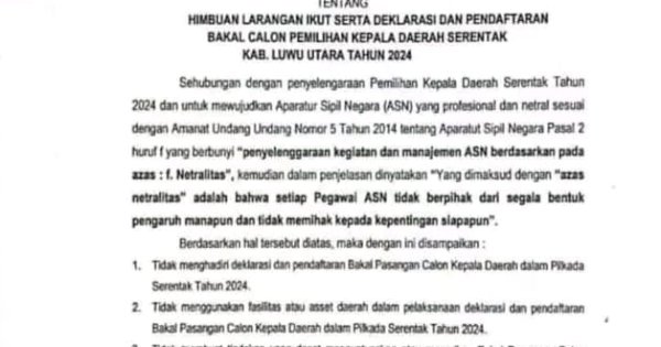 ASN Luwu Utara Diduga Terlibat Politik: Imbauan Bupati Disebut Hanya Gertakan