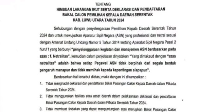 Imbauan netralitas ASN. Foto: dok HN