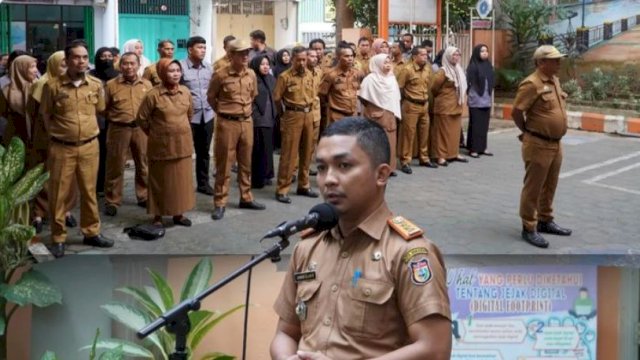 Sekcam Wajo Pimpin Apel Pagi Senin di Kantor Kecamatan Wajo Makassar