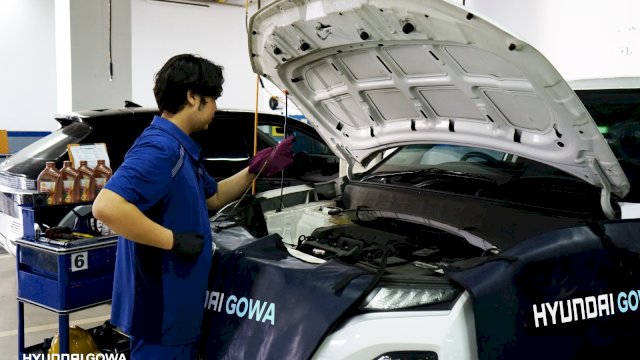 Ilustrasi perbaikan kendaraan Hyundai. (Foto: dok Hyundai Gowa)