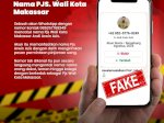 Waspada Penipuan! Nomor WhatsApp Palsu Catut Nama Pjs Wali Kota Makassar